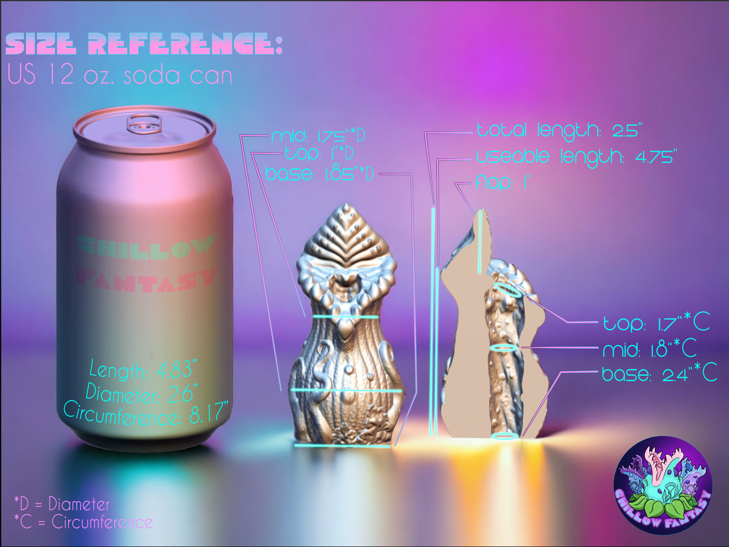 Small FTM Pleasure Pitcher Stroker - Open