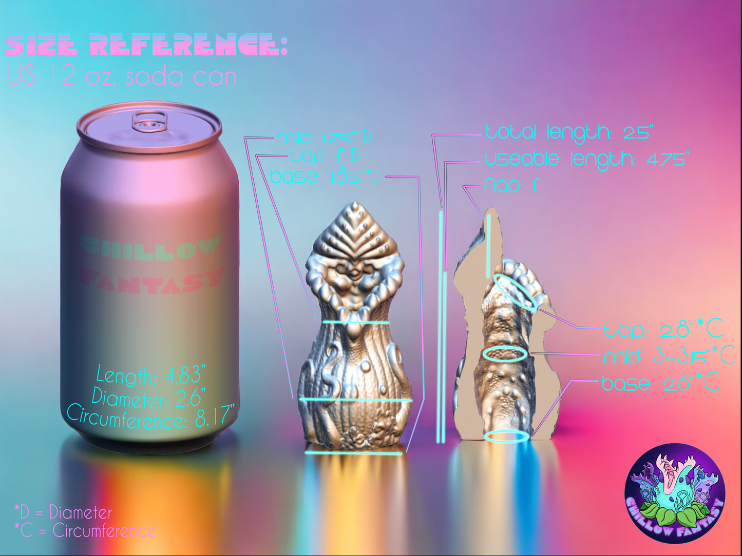 Large FTM Pleasure Pitcher Stroker - Open